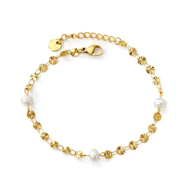 Edelstahlarmband Pearl Essence mit Perlen